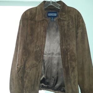Lands End L leather jacket gently used